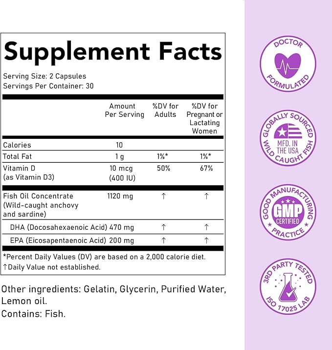 Premom Prenatal Vitamins for Women &amp Prenatal DHA Fish Oil - Conception for Her Multivitamin: 27 Nutrients + Triglyceride Omega 3 with 470mg DHA - Fertility Support for Women