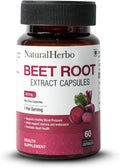 Beet Root Capsules 800mg Tablets | Vegan Beetroot Supplement for Energy Circulation &amp Heart Support | Antioxidant Boost Extract Supplement | Ayurveda Suggested 60 Count