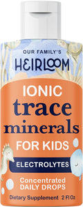 Trace Minerals for Kids - Trace Mineral Drops Concentrated Electrolytes with Ionic Magnesium for Hydration Muscle Function and Electrolyte Support - 2oz Unflavored Liquid
