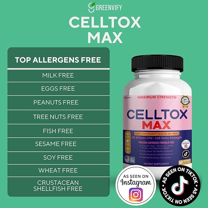 CellTox Max Probiotic Supplement Maximum Strength 40 Billion CFU 60 Capsules 30-Day Supply (1)