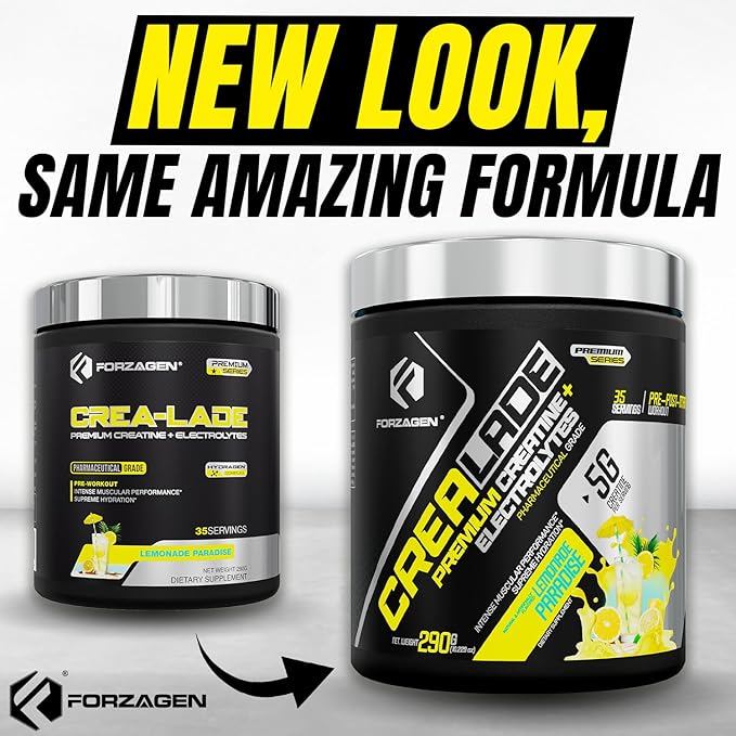 Forzagen CREA-Lade 35 Servings Premium Creatine Monohydrate with Electrolytes Flavored Lemonade Paradise