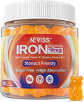Vegan Iron Gummies Supplement with Vitamin C B12 Folate &amp Turmeric - Energy &amp Immune Health | Gummy Iron Bisglycinate 18mg Gentle &amp Non-Constipating for Iron Deficiency Anemia Women Men