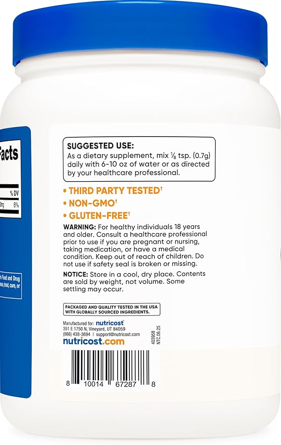 Nutricost Potassium Chloride Powder 1kg - Gluten Free Non-GMO