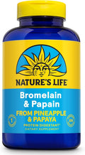Nature's Life Bromelain &amp Papain Proteolytic Enzyme Supplement for Men &amp Women - From Pineapple &amp Papaya Digestive Health Support Veg Caps Bromelain 250 mg and Papain 250 mg - 250 Capsul