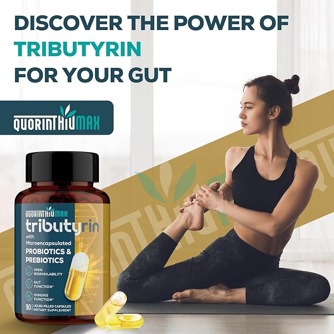 Tributyrin Supplement for Gut &amp Immune 800mg | High Bioavailability with Microencapsulated Probiotics &amp Prebiotics - Advanced Liquid-Filled Tributyrin Complex Gluten Free 90 Capsules