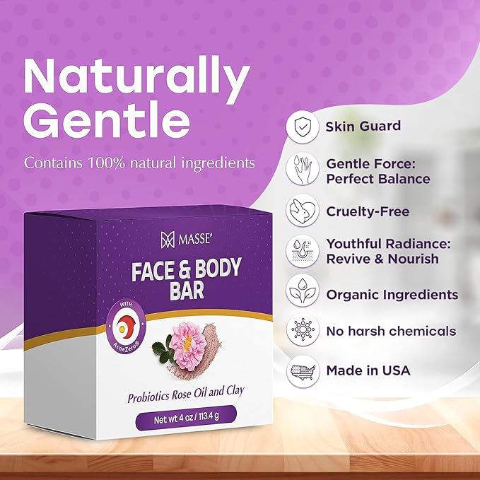 MASSE' Dietary Supplement for Probiotic Balance &amp Restore Formula and Sensitive Skin Face Wash with AcneZero Skin Cleanser