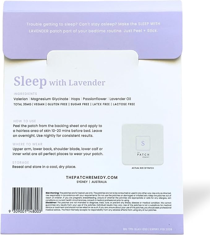The Patch Remedy Variety Pack - 5X Patches: Happy Focus Relax Sleep with Lavender &amp Magnesium | Each Contains 30 Patches