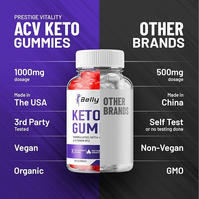 (5 Pack) Belly Blast Keto ACV Gummies - Advanced Formula Belly Blast Keto Plus ACV Gummies Apple Cider Vinegar Weight Management BellyBlast ACV Dietary Supplement Reviews Men Women (300 Gummies)