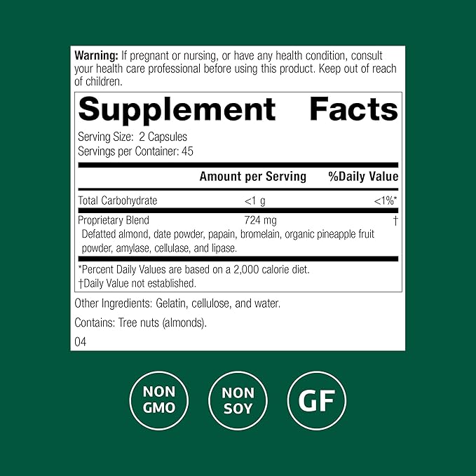 Standard Process Zymex II - Supplement for GI Support with Digestive Enzymes - Gluten-Free &amp Non-Soy - 90 Capsules (45 Servings)