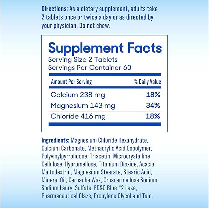 SlowMag MG Muscle + Heart Magnesium Chloride with Calcium Tablets 60 Count (Pack of 2)