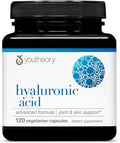 Youtheory Hyaluronic Acid Advanced Formula - Joint Support Supplement with Boswellia Extract* - Skin Health Supplement - Dairy Soy &amp Gluten Free - 120 Vegetarian Capsules