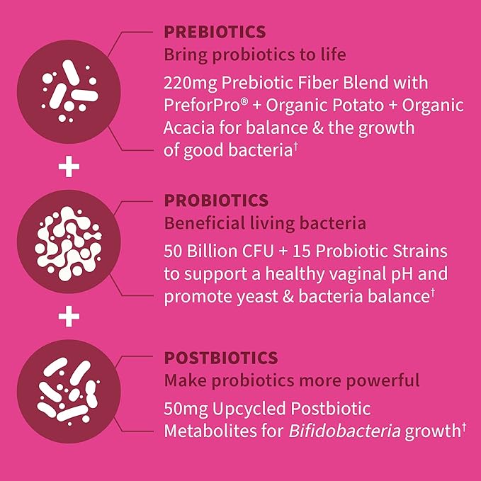 Garden of Life Probiotics for Women's Health - Vaginal Care with 50 Billion CFU and Digestive &amp Immune Support with 50 Billion CFU - 30 Day Supply