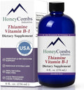 HoneyCombs Vitamin B1 Supplement (Thiamine) Liquid Drops - High Potency Thiamine B1 Supplement for Men &amp Women - Maintain Nervous System Energy &amp Overall Health - Vegan Liquid B Vitamins (8 F