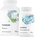 THORNE - Relax &amp Restore Bundle - L-Theanine and PharmaGABA-100 Duo for Stress Relief &amp Relaxation - 60 to 90 Servings