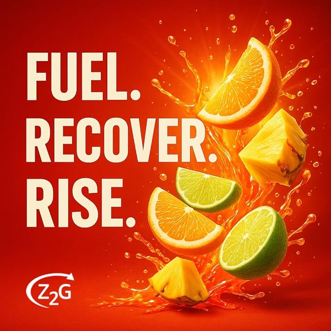 Z2G BCAA Powder – Summer Punch Splash | Gut Health + Total Performance &amp Muscle Recovery with 5g BCAAs 2g L-Glutamine 1g Immunity Electrolytes | Easy to Mix | Sugar-Free Gluten-Free Dairy-Free