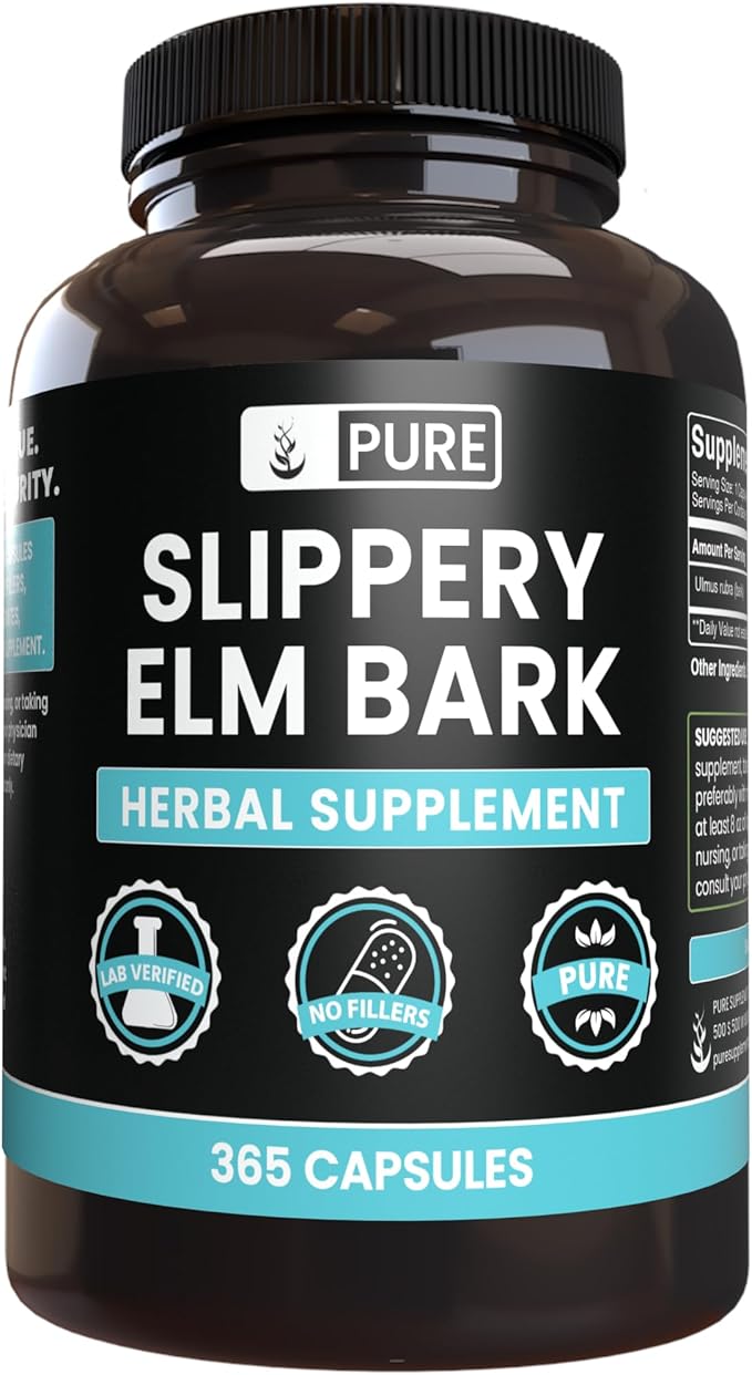 Pure Original Ingredients Slippery Elm Bark (365 Capsules) No Magnesium Or Rice Fillers Always Pure Lab Verified