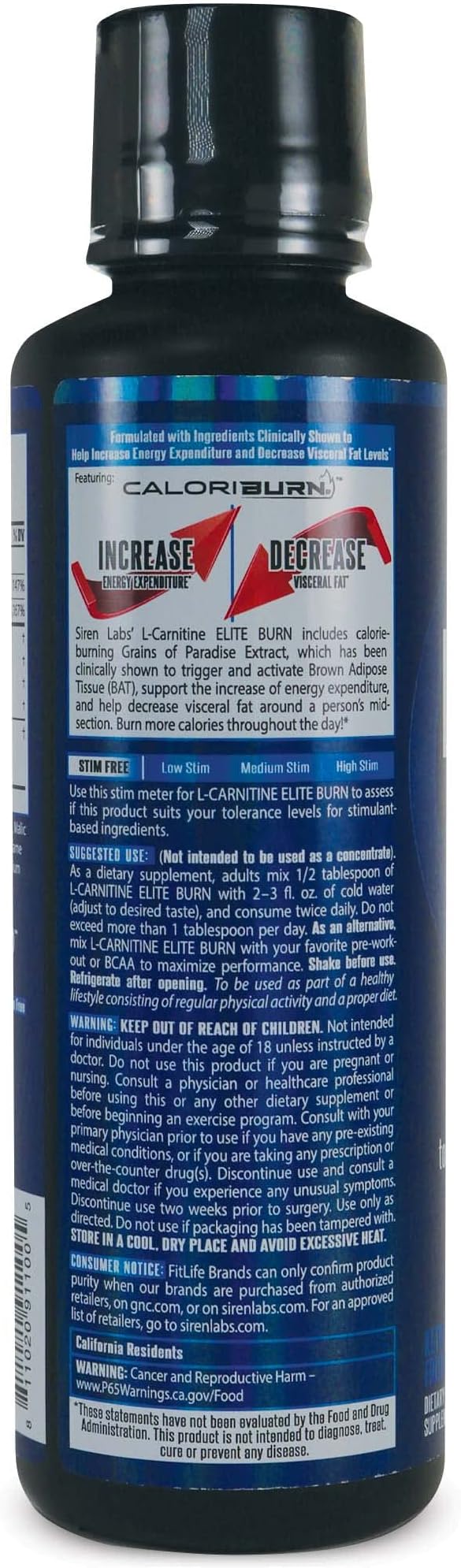 PMD Sports BCAA's Stim Free for Recovery and Performance Lemonade (30 Servings) &amp Siren Labs L-Carnitine Elite Burn Fat Loss Support Strawberry Blast 3000 mg (32 Servings)
