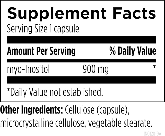 Designs for Health Inositol Capsules - 900mg per Capsule Inositol Dietary Supplement for Female Hormone Support Relaxation &amp Liver Health Support - Brain Support Supplement (120 Capsules)