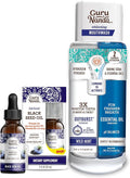 GuruNanda Black Seed Oil Cold-Pressed Nigella Sativa - Rich in Vitamin D3 5000 Units K2 &amp E &amp Dual Barrel Oxyburst Whitening Mouthwash - Contains Hydrogen Peroxide