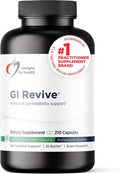 Designs for Health GI Revive - Slippery Elm Gut Health Support with Licorice Root L-Glutamine + Zinc Carnosine - MSM Marshmallow Root Powder + Okra Extract (210 Capsules)