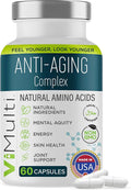 ViMulti Amino Acid Supplement Capsules with L-Arginine L-Ornithine HCl L-Glutamine L-Lysine Glycine Ornithine Alpha-Ketoglutarate Dietary Amino Formula for Women Men 60 Capsules