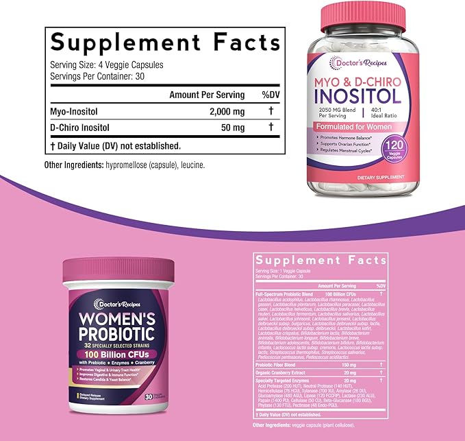 Doctor's Recipes Microflora &amp Hormone Balance Bundle - Vaginal Urinary Digestive Immune &amp Reproductive Health for Women
