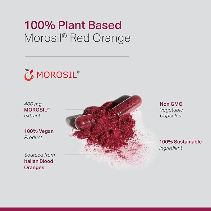 Anew VitaㅤMorosil: Antioxidant &amp Nutrition Supplement for Men &amp Women | Wellness &amp Vitality | Moro Red Orange | Non-GMO Gluten Free 60 Vegetable Capsules | Made in USA