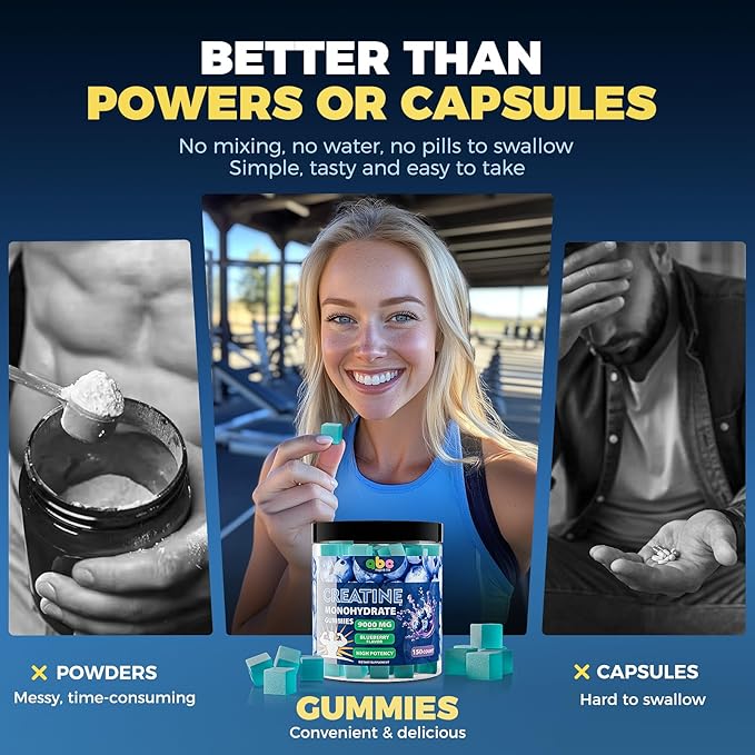 Energy Strength Creatine Monohydrate Gummies 9000MG Energy for MusclePotent Creatine Supplement Support Strength