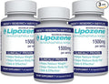 Lipozene Diet Pills - Weight Loss Supplement - Three 30-Capsule Bottles 90 Capsules Total