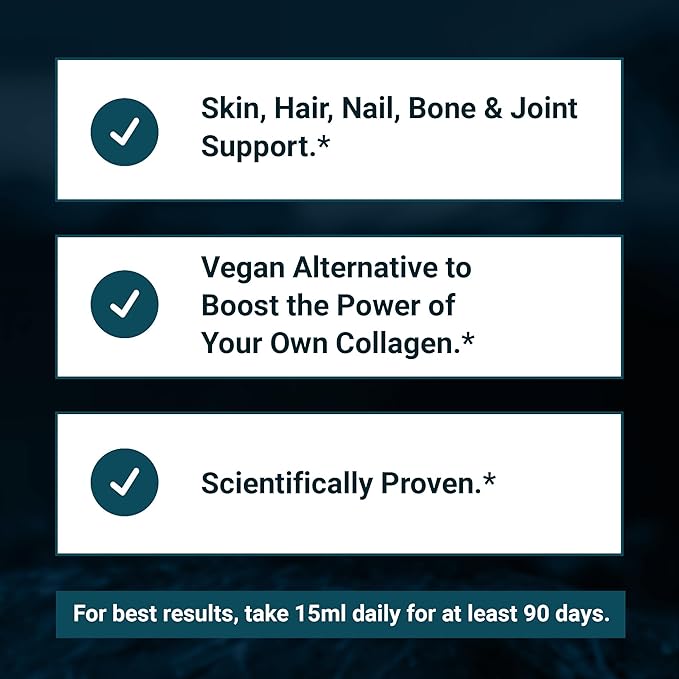 Living Silica ORGONO Collagen Booster | Vegan Mineral-Based Silica Supplement | Supports Healthy Collagen &amp Elastin Production for Joint &amp Bone Support Glowing Skin Strong Hair &amp Nails |