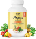 Bella All Natural Moringa Capsules 60 Count - Moringa Oleifera Leaf Supplement with Pomegranate &amp Elderberry Flavor Pure Organic Moringa Capsules for Immune Energy &amp Skin Health Support