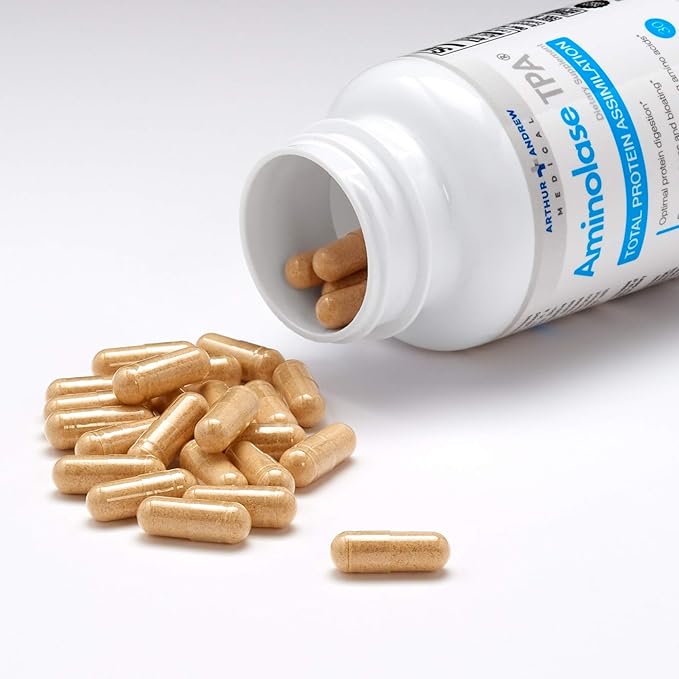 Arthur Andrew Medical - Aminolase TPA Total Protein Assimilation Optimal Protein Absorption and Decreased Gas and Bloating Vegan Non-GMO 30 Capsules