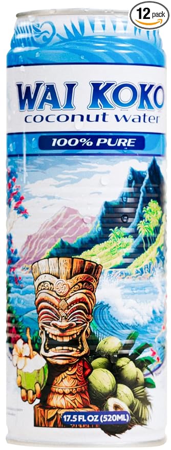 Wai Koko Coconut Water 100% Pure Coconut Water 17.5 Fl Oz (Pack of 12)