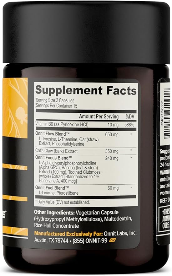 ONNIT Cognitive &amp Daily Wellness Bundle: Alpha Brain Nootropic Capsules (30 Count) + Total Human Multivitamin Packs (30-Day Supply) IGEN Non-GMO Tested Focus Energy &amp Clarity Pack of 2