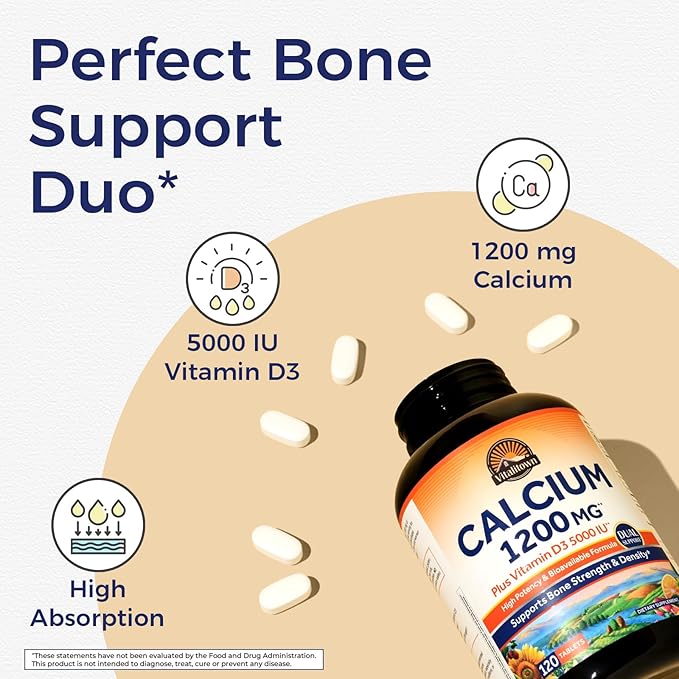 Vitalitown Probiotics &amp Calcium Bundle: 120 Billion CFU with Prebiotics &amp Enzymes for Digestive &amp Immune Support Plus High Absorption Calcium with D3 for Bone Strength