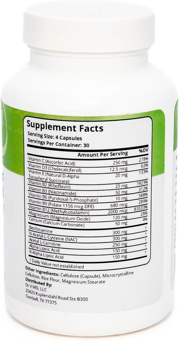 Nerve Relief for Hands and Feet by Dr. Vogel MD – B-Complex &amp ALA (1 Month Supply) – Benfotiamine ALCAR – Peripheral &amp Optic Nerve Health Comfort &amp Sensitivity