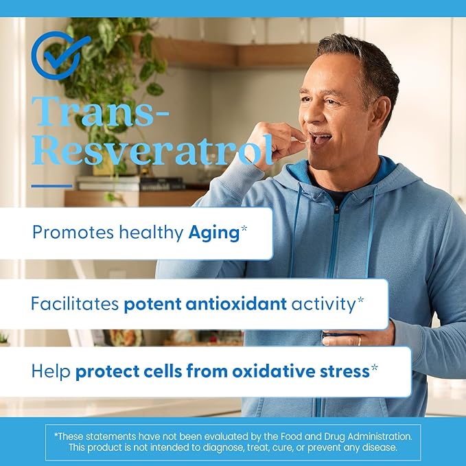 Doctor's Best Trans Resveratrol Supplement 600 mg for Men &amp Women - 98% Pure Trans-Resveratrol Capsules for Nutrition Health &amp Wellness Support Vegan Gluten Free Non GMO - 60 Veg Caps