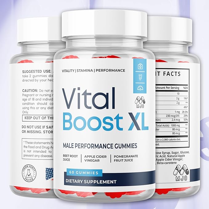(5 Pack) Vital Boost XL Gummies Official VitalBoost X L Gummys for Men with All Natural Ingredients Vital Boost XL Advanced for Wellness Support with Premium Active Lifestyle Vitamins (300 Gummies)