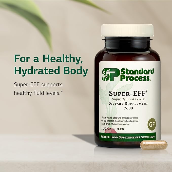Standard Process Super-EFF Fluid Level Dietary Supplement - Non-Dairy Non-Soy &amp Non-Grain - Fluid &amp Energy Level Support - 150 Capsules