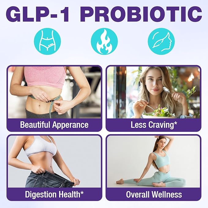 GLP-1 Supplements Women &amp Men 14-in-1 GLP1 for Daily GLPl Level*Metabolism* Digestion &amp Energy 5X Advance Formulate GLP 1 with Akkermansia Probiotic 60 Caps