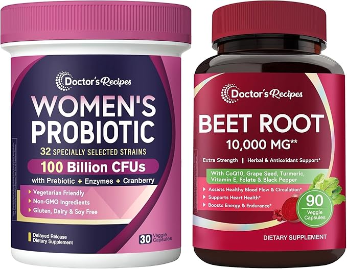 Doctor's Recipes Probiotics for Women &amp Beet Root 10000 mg Extra Strength