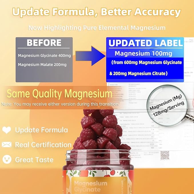 DREAVIO 90 Count Magnesium Glycinate Gummies w/Ashwagandha Supplement - Sugar Free Zinc Magnesium Glycinate Supplement Ashwagandha Gummies for Adults