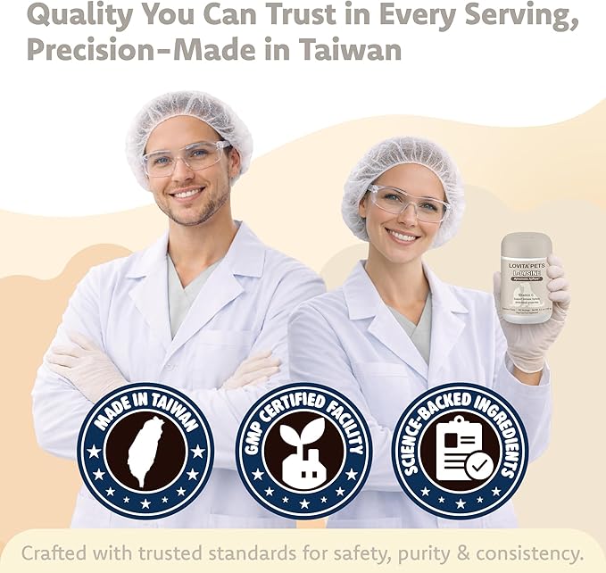LOVITA Pets L-Lysine Powder for Cats &amp Dogs Immune Support Pet Supplement with AjiPure L-Lysine and Vitamin C Salmon Flavor for Daily Use Includes Scoop
