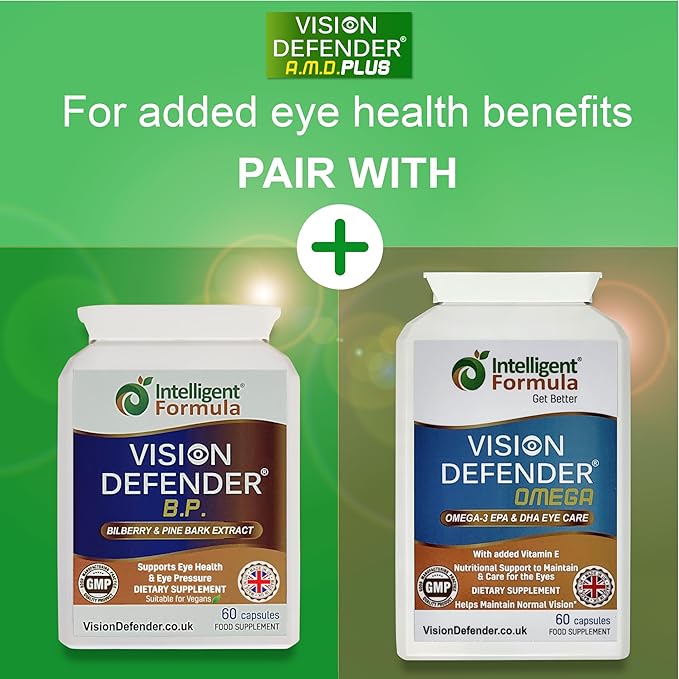 Vision Defender Plus Eye Supplement: AREDS2 Formula Vitamins Minerals (Lutein Zinc) Enhanced with Meso-Zeaxanthin for Complete Eyes/Eyesight Health Care &amp Support. 60 Easy-to-Swallow Vegan Capsu