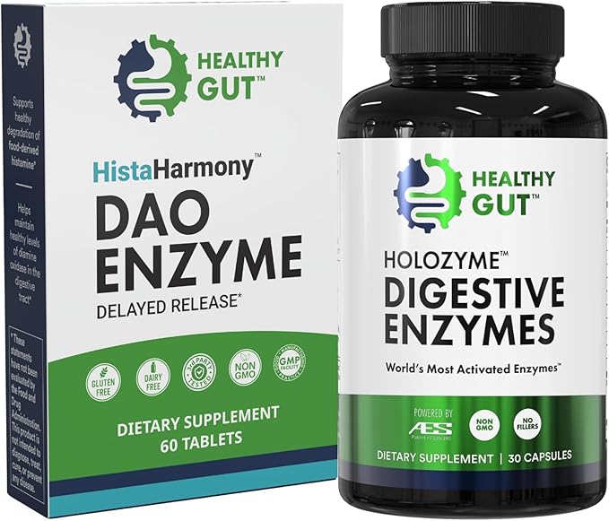 Healthy Gut HistaHarmony 60 Tablets and HoloZyme Digestive Enzymes 30 Capsules