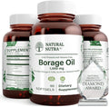 Natural Borage Oil Supplement – Rich in Gamma-linolenic Acid (GLA) A Potent Omega-6 Essential Fatty Acid Known for Supporting Skin Nerve and Joint Health 90 Softgels.