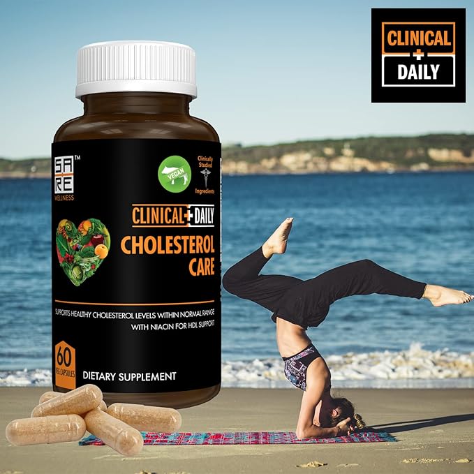 Clinical Daily Cholesterol Care Supplement. Vegan Cholesterol and Triglyceride Supplements. Plant Sterols Supplements Cholesterol Support with Guggul Garlic Niacin. 60 Capsules