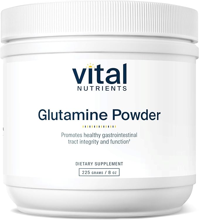 Vital Nutrients Glutamine Powder - Healthy Gastrointestinal Tract Function - Gluten Dairy Soy Free - Non-GMO - 225g/8 oz L-Glutamine Powder