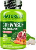 NATURELO Chewable Vitamin for Kids Multivitamin with Whole Food Organic Fruit Blend - 60 Tablets for Children