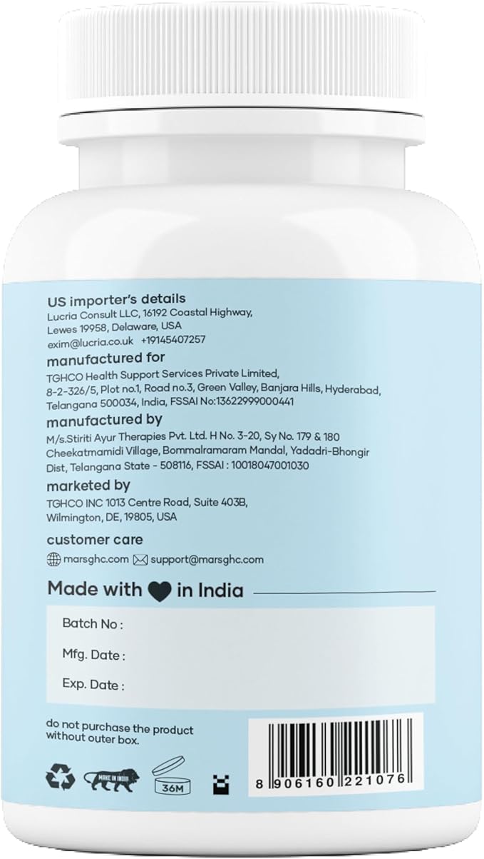 mars by GHC Micronized Creatine Monohydrate Caps with Shilajit &amp Ashwagandha | Overall Well-Being | 360 Capsules | Pack of 3